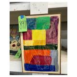 #897 Framed intaglio Drawing signed 