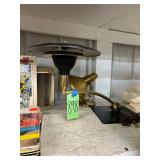 #898 Lot 2 Lamps Incl. Black Wheeler Sight Saucer Lamp, Vintage Gold Table Lamp 
