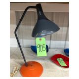 #905 Von Nesson (?) Crook Neck Gray & Orange Table Lamp 