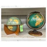 #930 Lot of 2 Vintage Globes Incl. Cram’s Deluxe Globe with automatic Daily Sun Ray  & Season Indica