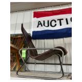 #937 Uchida Leather Folding Chair 