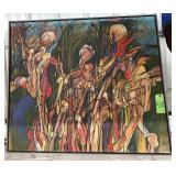 #938 Large Painting Anthropometric Figure Painting signed    