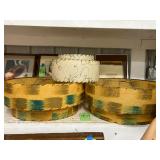 #954 Lot of 3 Double Tear Splatter Paint 1950’S Lamp Shades 
