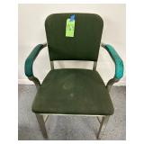 #963 Steelcase Hunter Green Aluminum Fabric Industrial Design Office Chair 