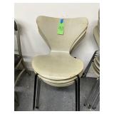 #971 Lot of 4 Grey Bent Plywood Stacking Chairs Arnie Jacobson for Fritz Hanse 