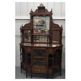 #688 Beautiful Mohogany Sideboard with Mirrored Back and Intricate Marquetry  Inlay