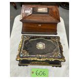 #606 Antique Walnut Jewelry Box 