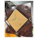 #610 Mahogany Inlaid Edwardian Envelope Card Table with Swivel Top (Opens Flat)