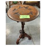 #612 Victorian Mahogany Leaf Carved Parlor Table