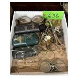 #636 Lot of Vintage Spectacles, Goggles, Keys, etc.