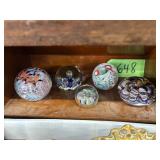 #648 Group of Murano Style Glass Paper Weights