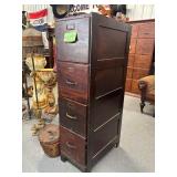 #649 Antique Wooden File Cabinet