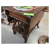 #656 Antique Drop Leaf Tea Cart with Wheels