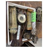 #664Lot of Antique Thermometers, Light Bulb, etc.