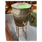 #672Vintage Kingory MFG. NY Water Dispenser on Metal Stand