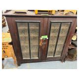 #676 Fantastic 2 Door Mesh Front Pie Safe w Painted Rose Flowers