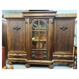 #687 Large 3 Door Wardrobe with Single Glass Door,