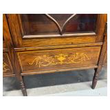 #688 Beautiful Mohogany Sideboard with Mirrored Back and Intricate Marquetry  Inlay