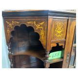 #688 Beautiful Mohogany Sideboard with Mirrored Back and Intricate Marquetry  Inlay