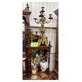#689 19ht Century French Bronze Candelabras & Ewer Urns
