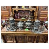 #691 Large Silver Plate Lot incl. Samovar, Water Pitchers, Candelabras, etc.