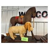 #700 Victorian Pull Toys Group #1- Dog & Ride on Horse