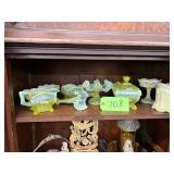 #708 Glassware Lot incl. Fenton, Northwood, Custard Glass, Green Depression, etc.