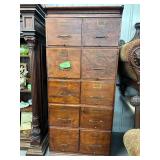 #711 Large Wagemaker 10 Drawer Wooden Filing Cabinet