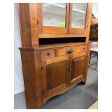 #724 Antique Oak Step Back Farmhouse Hutch / Cupboard