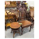 #721 Group of 2 Chairs incl. Organ Stool with Back & Victorian Servers Chair