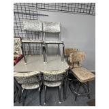 Vintage Dining Table Set with Formica Table Top with Chrome