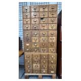 Large (3) Section Library Card File Cabinet with Custom Base