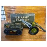 Marx US Army Tractor with Howitzer & Box