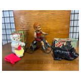 Clever Puppy with Box, Unique Art Boy on Trike Toy
