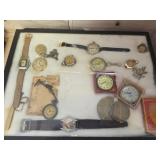 Vintage Watches in Display Case