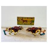 Wild Roaring Bull and Boy