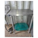 Stainless steel table. Last used Sept. 2025