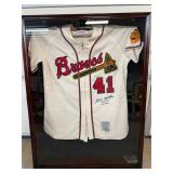 #192 Eddie Mathews signed Braves Jersey - Home Run & HOF Ins. Mitchell & Ness CC w/ JSA COA 