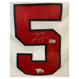 #194 Freddie Freeman Autographed #5 Atlanta Braves Jersey w/ COA Framed
