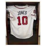 #195 Chipper Jones signed Braves Jersey w/ COA - framed