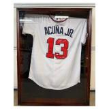 #193 Ronald Acuña Jr - signed Braves Jersey w/ ROY Ins.- JSA COA - framed