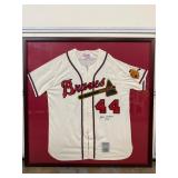 #190 Hank Aaron Autographed and Inscribed “755” #44 Atlanta Braves Cooperstown Collection Jersey