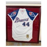 #198 Hank Aaron Autographed #44 Mitchell & Ness Atlanta Braves Cooperstown Collection 1974 Alt. Jer