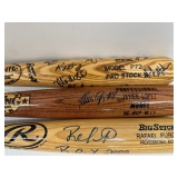 #113 (3) Autographed Baseball Bats incl. Rawlings Rafael Furcal Inscribed ROY 2000, Young Javier Lop