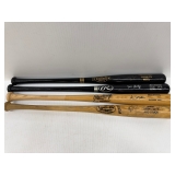 #114 (4) Autographed Baseball Bats