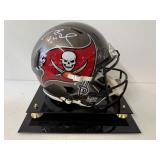 #120 Tom Brady Buccaneers signed helmet with Fanatics COA with acrylic case