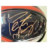 #122 Peyton Manning Broncos signed helmet with Fanatics COA with acrylic case