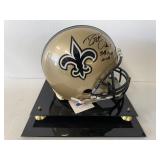 #124 Drew Brees 9 Saints signed helmet “SB XLIV MVP” inscription with Beckett COA  with acrylic case