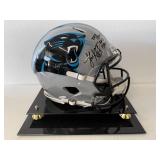#128 Luke Kuechly 53 Panthers signed helmet “2012 DROY 2013 DPOY” inscription with  JOA COA with acr