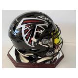 #129 Michael Vick 7 Falcons signed helmet with visor with JSA COA with glass case
